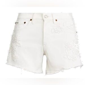 Polo by Ralph Lauren White Embroidered Jean Shorts